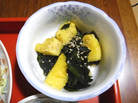 山形　民宿武蔵　夕食和え物