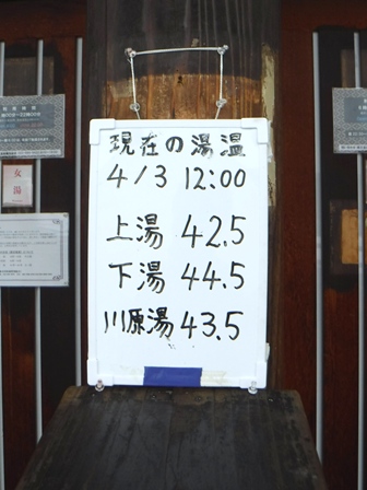 山形　蔵王温泉　温度表示